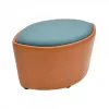 Scaun Taburet,  Lemn,  Piele eco,  Cafeniu,  albastru DP Taburet Verba 60 x 40 x 36