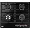 Plita incorporabila cu gaz 4 arzatoare,  Sticla calita,  Arzator Wok,  Aprindere electrica,  Negru HANSA BHKS611301 