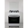 Aragaz combinat 4 arzatoare,  Aprindere electrica,  Timer,  Curatare traditionala,  60 cm,  Alb, Negru WOLSER WL-60603 WGE 