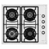 Plita incorporabila cu gaz 4 arzatoare,  Arzator Wok,  Sticla calita,  Aprindere electrica,  Alb WOLSER WL- F 6401 GT IC  