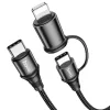 Cablu  Hoco X50 2-in-1 Exquisito PD charging data cable Black 