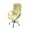 Офисное кресло Metal cu aplicari din plastic,  Piele ecologica,  Gazlift,  Bej,   Nowy Styl Morfeo Chrome ECO 07 51.5 x 48 x 111-122 