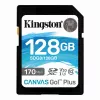 Карта памяти SD 128GB KINGSTON Canvas Go! Plus SDG3/128GB Class10,  UHS-I,  U3,  V30