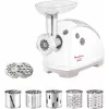 Masina de tocat carne 2000 W,  2.6 kg, min,  Revers,  5 accesorii,  Alb MOULINEX ME626132 