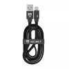 Кабель  HELMET CABLE USB TO LIGHTNING KEVLAR FLAT 1M,  BLACK 