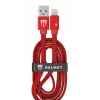 Cablu  HELMET CABLE USB TO LIGHTNING KEVLAR FLAT 1M,  RED 