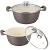 Cratita cu capac 5.8 l,  28 cm,  Aluminiu,  Bej Maestro Mr-4228 