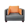 Fotoliu Piele artificiala,  Gri,  Oranj DP W1203 90 x 83 x 52