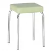 Scaun Metal,  Piele eco,  Ivory,   DP Taburet  TUTTI Chrome~V18 46 x 31 x 31