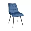 Scaun Metal,  Placaj,  Spuma poliuretanica,  Stofa,  Albastru, picoare Negre DP Capella Blue 85 x 60 x 47