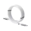 Кабель  HELMET CABLE USB TO TYPE-C WITH MAGNETIC ORGANIZER 1M,  WHITE 