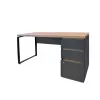 Masa de birou PAL melaminat,  Metal,  Stejar laptos,  Negru,   DP Urban+Box incorporat 1500x680 155 x 68 x 75