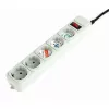 Surge Protector 5 Sockets, 1.8m, Gembird SPG3-B-6C, up to 250V AC, 16 A, safety class IP20, Grey
