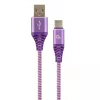 Кабель USB  Cablexpert CC-USB2B-AMCM-2M-PW 2m,  Purple,  White,  USB 2.0 A-plug to type-C plug,  blister