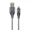 Cablu USB  Cablexpert CC-USB2B-AMLM-2M-WB2 2m,  Spacegrey,  White,  USB 2.0 A-plug to 8-pin,  blister