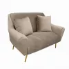 Canapea Metal,  Stofa,  Maro,   DP GLORIOSA(2 locuri)~MS01-36+Gold Leg 150 x 76 x 60