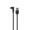 Cablu USB USB2.0/Type-C Cablexpert CC-USB2-AMCML-0.2M 90° angled USB Type-C charging and data cable 0.2 m, black