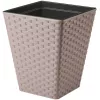 Ghiveci pentru flori  Form Plastic Rattana L39 cm, l39 cm, H44 cm, V41 l, v15.96 l, mocha 