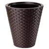 Ghiveci pentru flori  Form Plastic Rattana D30 cm, H32,5 cm, V14,1 l, v5,5 l, cafeniu-inchis 