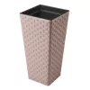 Ghiveci pentru flori  Form Plastic Rattana Slim L29 cm, l29 cm, H56 cm, V32,8 l, v7,5 l, mocha 