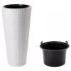 Ghiveci pentru flori  None Rattana Slim D39,5 cm, H79 cm,V63 l, v13,7 l, alb 