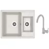 Set chiuveta de bucatarie si baterie Granit compozit, Gri Dr.Gans Astra 620K + SanDonna F 7073 62 x 51