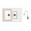 Set chiuveta de bucatarie si baterie Granit compozit, Alb Dr.Gans Аstra 760 K + SanDonna F 9995 76 x 51