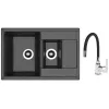 Set chiuveta de bucatarie si baterie Piatra artificiala, Negru Dr.Gans Astra 760K + SanDonna F 9995  76 x 51