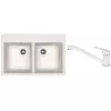 Set chiuveta de bucatarie si baterie Granit compozit, Alb Dr.Gans Astra 780 + SanDonna F 1066 78 x 51