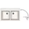 Set chiuveta de bucatarie si baterie Granit compozit, Alb Dr.Gans Astra 780 + SanDonna F 1069 Alb 78 x 51