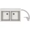 Set chiuveta de bucatarie si baterie Granit compozit, Gri Dr.Gans Astra 780 + SanDonna F 1069  78 x 51