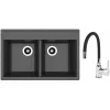 Set chiuveta de bucatarie si baterie Granit compozit, Negru Dr.Gans Astra 780 + SanDonna F 9995  78 x 51