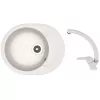 Set chiuveta de bucatarie si baterie Granit compozit, Alb Dr.Gans Berta 580 + SanDonna F 1069  58 x 47