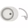Set chiuveta de bucatarie si baterie Granit compozit, Gri Dr.Gans Berta 580 + SanDonna F 1069  58 x 47