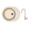 Set chiuveta de bucatarie si baterie Granit compozit, Bej Dr.Gans Berta 580 + SanDonna F 7073 58 x 47