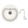 Set chiuveta de bucatarie si baterie Granit compozit, Alb Dr.Gans DORA + SanDonna F 7073  43.5 x 43.5