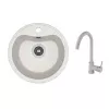 Set chiuveta de bucatarie si baterie Granit compozit, Gri Dr.Gans DORA + SanDonna F 7073 43.5 x 43.5