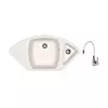 Set chiuveta de bucatarie si baterie Granit compozit, Alb Dr.Gans Gabi + SanDonna F 9995 101.5 x 51