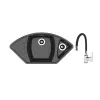 Set chiuveta de bucatarie si baterie Granit compozit, Negru Dr.Gans Gabi + SanDonna F 9995 101.5 x 51