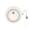 Set chiuveta de bucatarie si baterie Granit compozit, Alb Dr.Gans GALA + SanDonna F9995 51 x 51