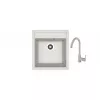 Set chiuveta de bucatarie si baterie Granit compozit, Gri AGANG Nika 470 + SanDonna F 7073  47 x 51