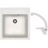 Set chiuveta de bucatarie si baterie Granit compozit, Alb Dr.Gans Nika 470 + SanDonna F 7103  47 x 51