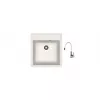 Set chiuveta de bucatarie si baterie Granit compozit, Alb Dr.Gans Nika 470 + SanDonna F 9995  47 x 51