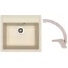 Set chiuveta de bucatarie si baterie Granit compozit, Bej Dr.Gans Nika 570 + SanDonna F 1069  57 x 51