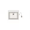 Set chiuveta de bucatarie si baterie Granit compozit, Alb Dr.Gans Nika 570 + SanDonna F 9995 57 х 51