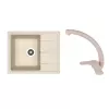Set chiuveta de bucatarie si baterie Marmura artificiala, Bej Dr.Gans Nika 580 + SanDonna F 1069 58 x 47