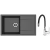 Set chiuveta de bucatarie si baterie Granit compozit, Negru Dr.Gans Tehno 860 + SanDonna F 9995  86 x 51