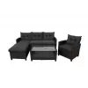 Set mobila de gradina Otel, Negru Villager CEBU 