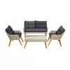 Set mobila de gradina Otel, Lemn, Gri inchis, Maro Villager CONWAY 