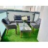Set mobila de gradina Otel, Lemn, Gri inchis, Maro Villager CONWAY 
